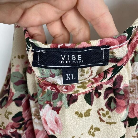 Vibe Sportswear Cold Shoulder Floral Blouse - Picture 3 of 5